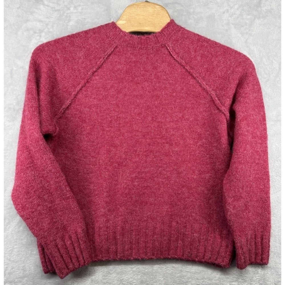 Anthropologie The Cline Chunky Crew Neck Sweater Raspberry Women's Size M - Picture 2 of 6